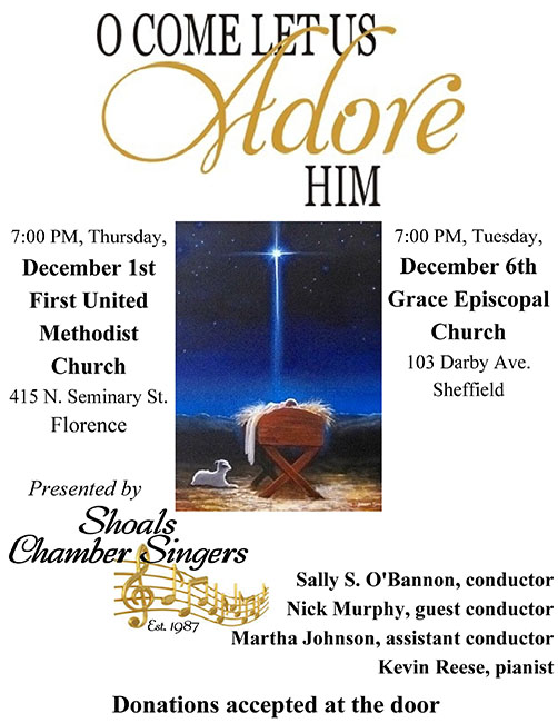 Shoals Chamber Singers Present “O Come Let Us Adore Him” To Celebrate