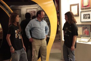 Rodney Hall gives a tour to some young musicians who traveled to the Museum from Altadena, California.