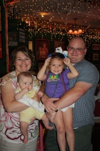 Beth and Gale Stauffer with their two children in 2012