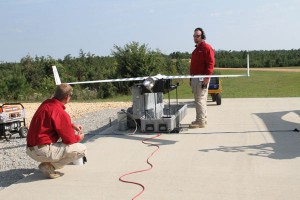 ISR Group operators ready a UAV for flight at Savannah Test Site - August, 2013