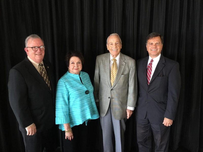 Left to Right: Athens State President Robert Glenn, Athens State Trustee Sandra Sims-deGraffenried, Governor Albert Brewer, Senator Arthur Orr.